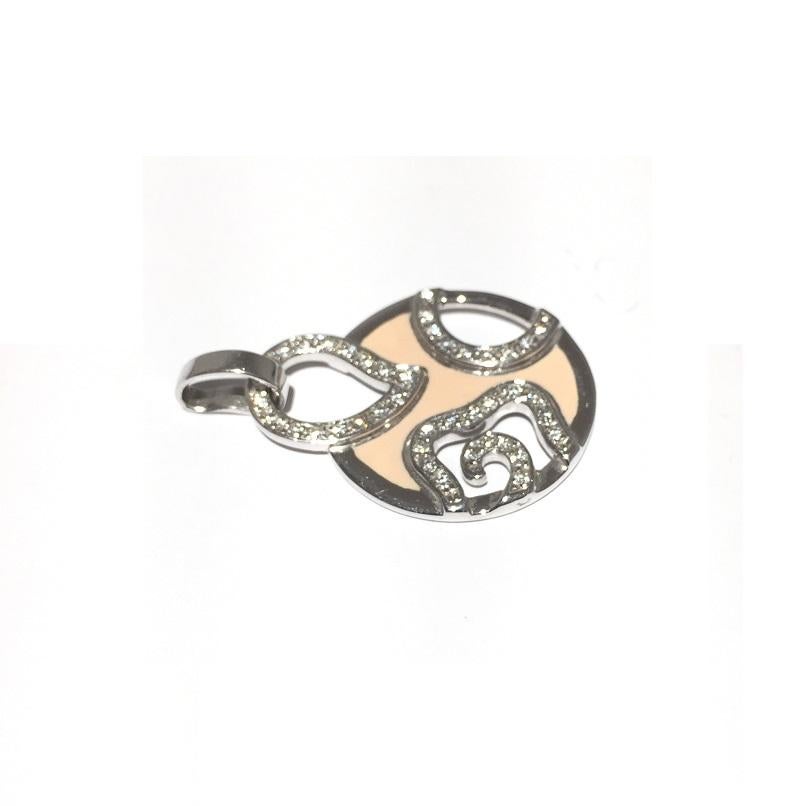 Émail Nouvelle Bague avec diamants en or blanc 18k 
Diamants d'un poids total de 0,40 carat 
E281PRN