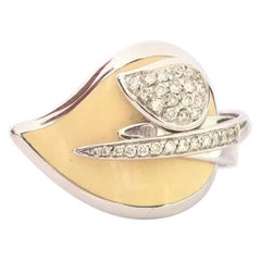 Nouvelle Bague Blattring aus Emaille und Diamant A2410BIN