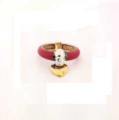 Nouvelle Bague Enamel and Gold Heart Ring A113RO