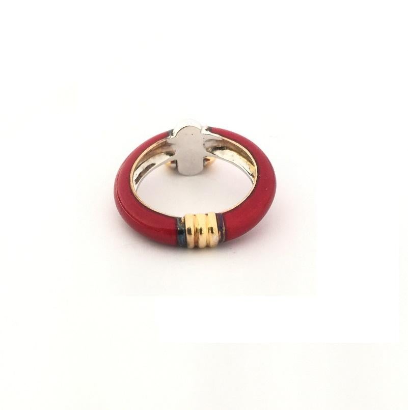 Nouvelle Bague Enamel and Gold Heart Ring A113RO For Sale 1