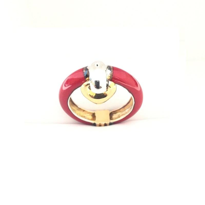 Nouvelle Bague Enamel and Gold Heart Ring A113RO For Sale 4
