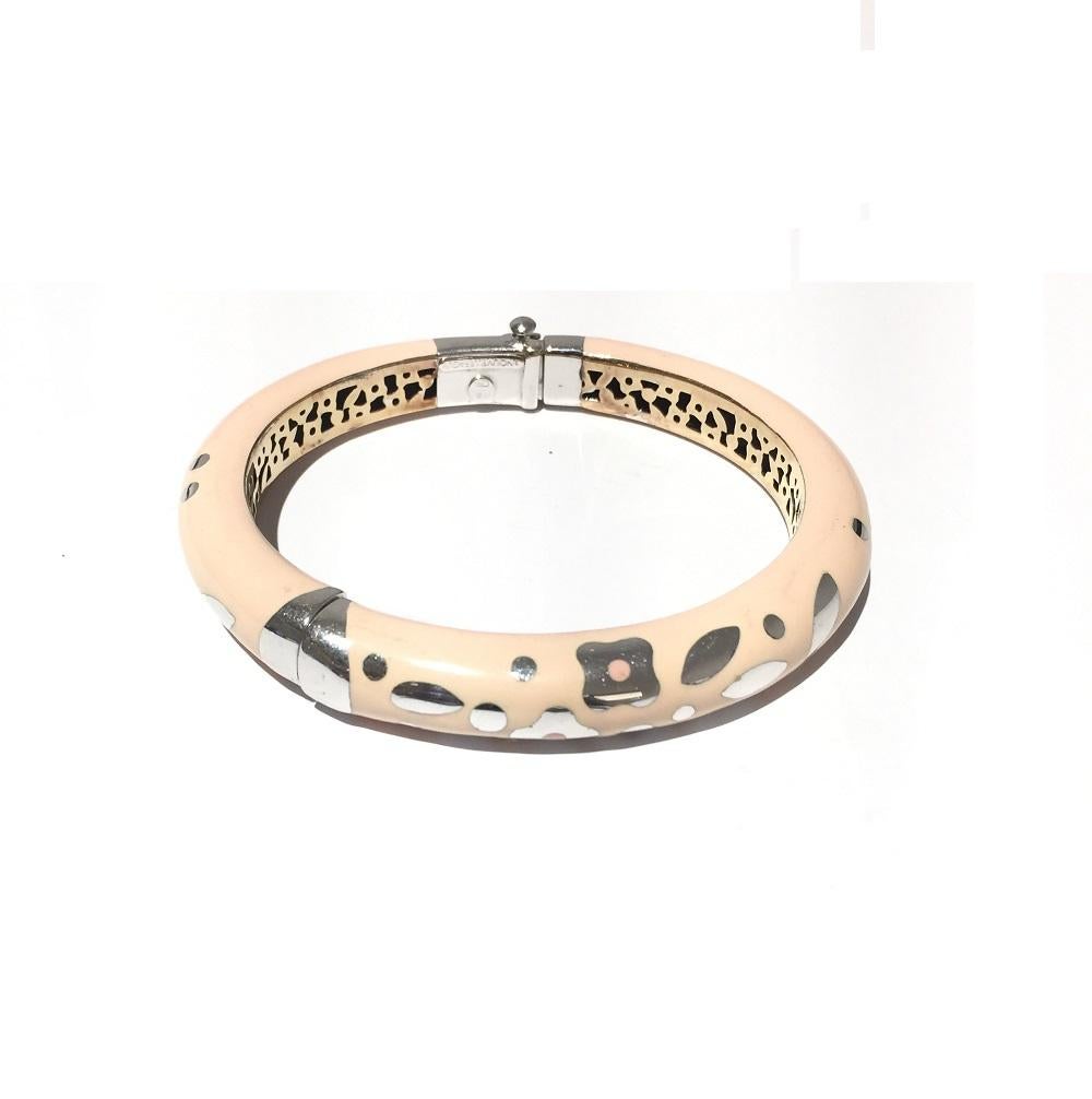 Bracelet jonc pour femme Nouvelle Bague en or et émail B672BX en vente 3