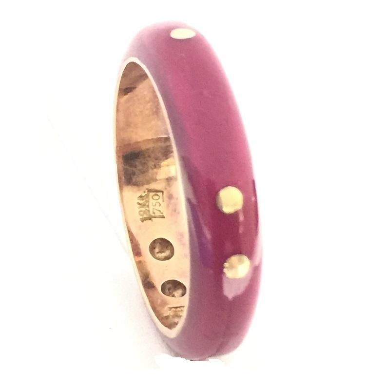 Women's or Men's Nouvelle Bague Enamel and Gold Ladies Ring A1963CLN For Sale