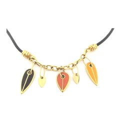 Nouvelle Bague Collar de cordón de oro y plata esmaltado C2960LGC
