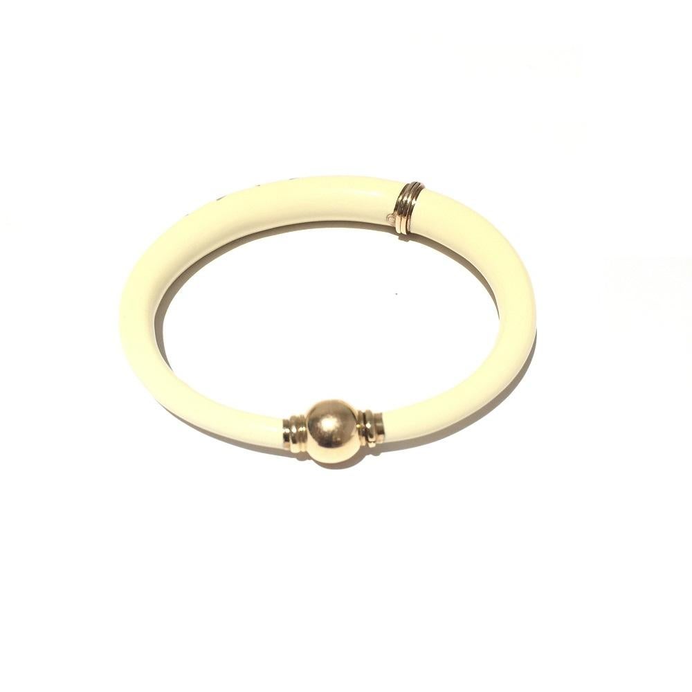 Bracelet jonc pour femmes Nouvelle Bague en or et argent émaillé B515BT Neuf - En vente à Wilmington, DE