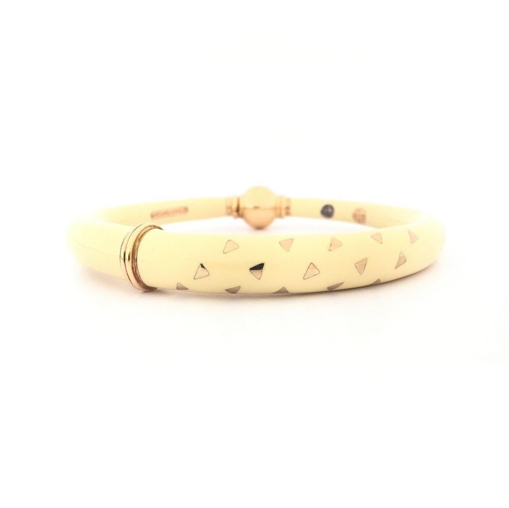 Nouvelle Bague Bangle da donna in oro e argento con smalto B515BT in vendita 1