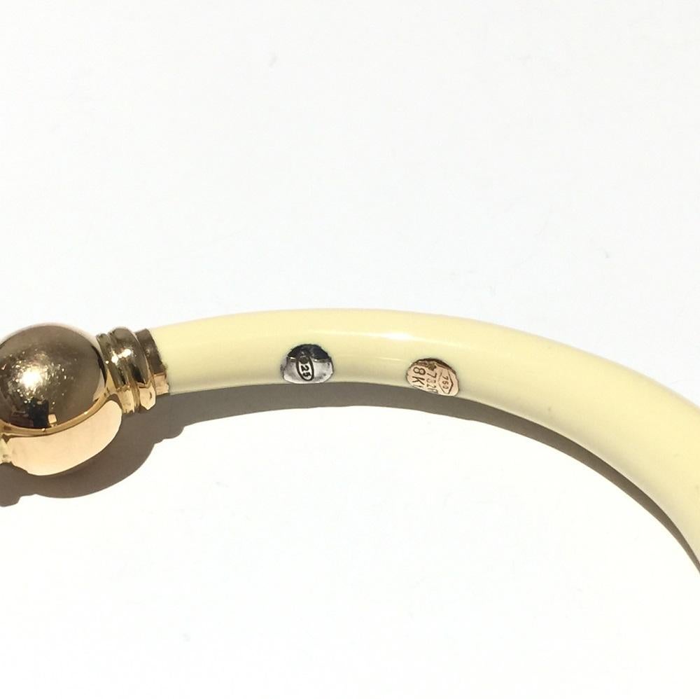 Bracelet jonc pour femmes Nouvelle Bague en or et argent émaillé B515BT en vente 2