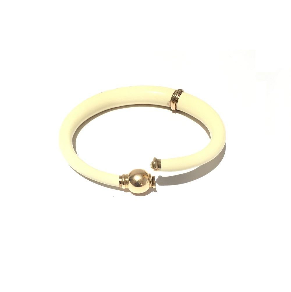 Bracelet jonc pour femmes Nouvelle Bague en or et argent émaillé B515BT en vente 3