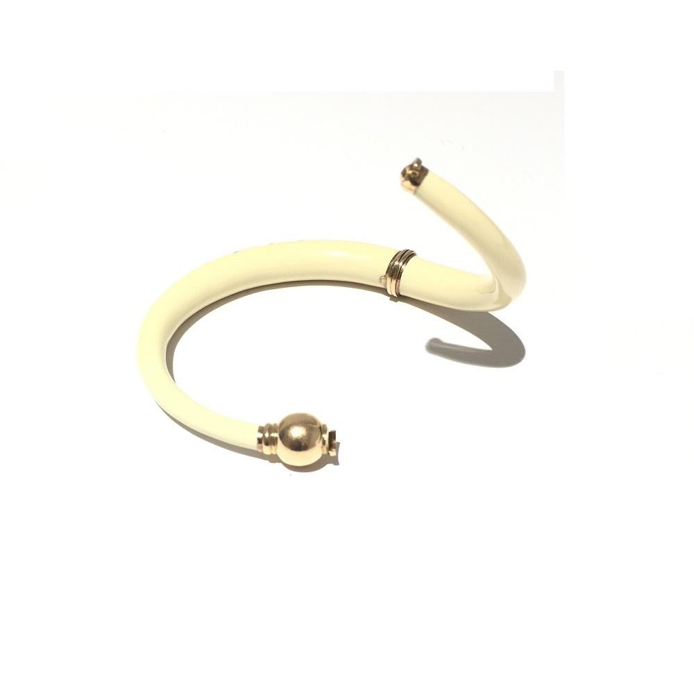 Bracelet jonc pour femmes Nouvelle Bague en or et argent émaillé B515BT en vente 4