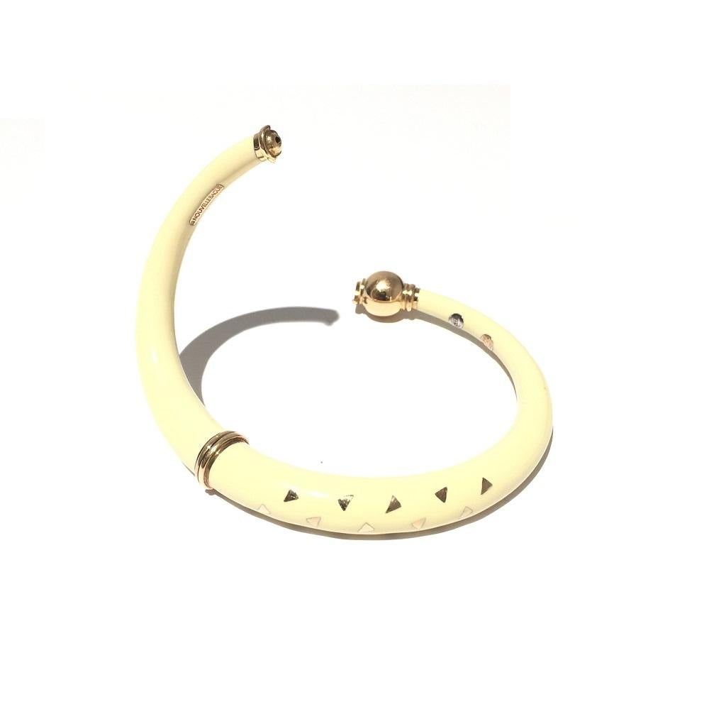 Bracelet jonc pour femmes Nouvelle Bague en or et argent émaillé B515BT en vente 5
