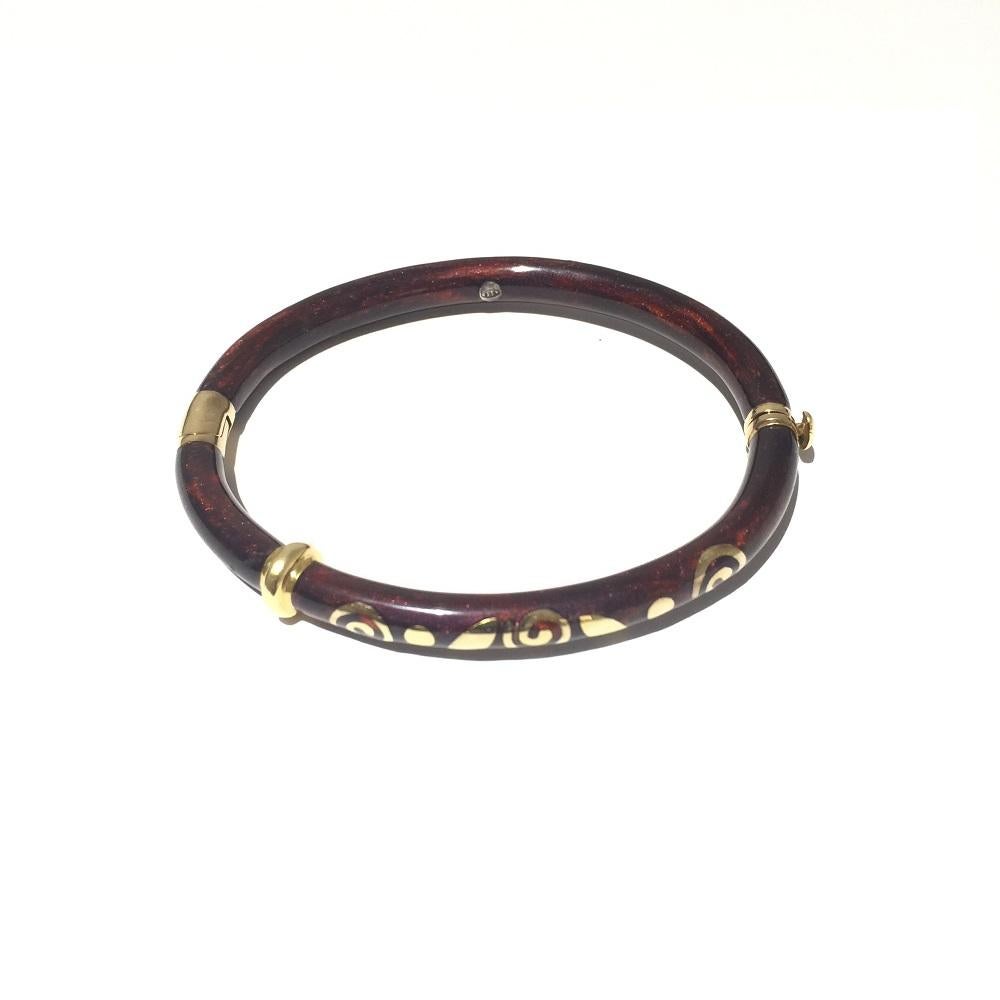 Bracelet jonc pour femme Nouvelle Bague en or et argent émaillé NB02869BM35 en vente 3
