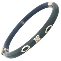 Nouvelle Bague Enamel Gold Silver and Diamond Bangle NB1804BB11