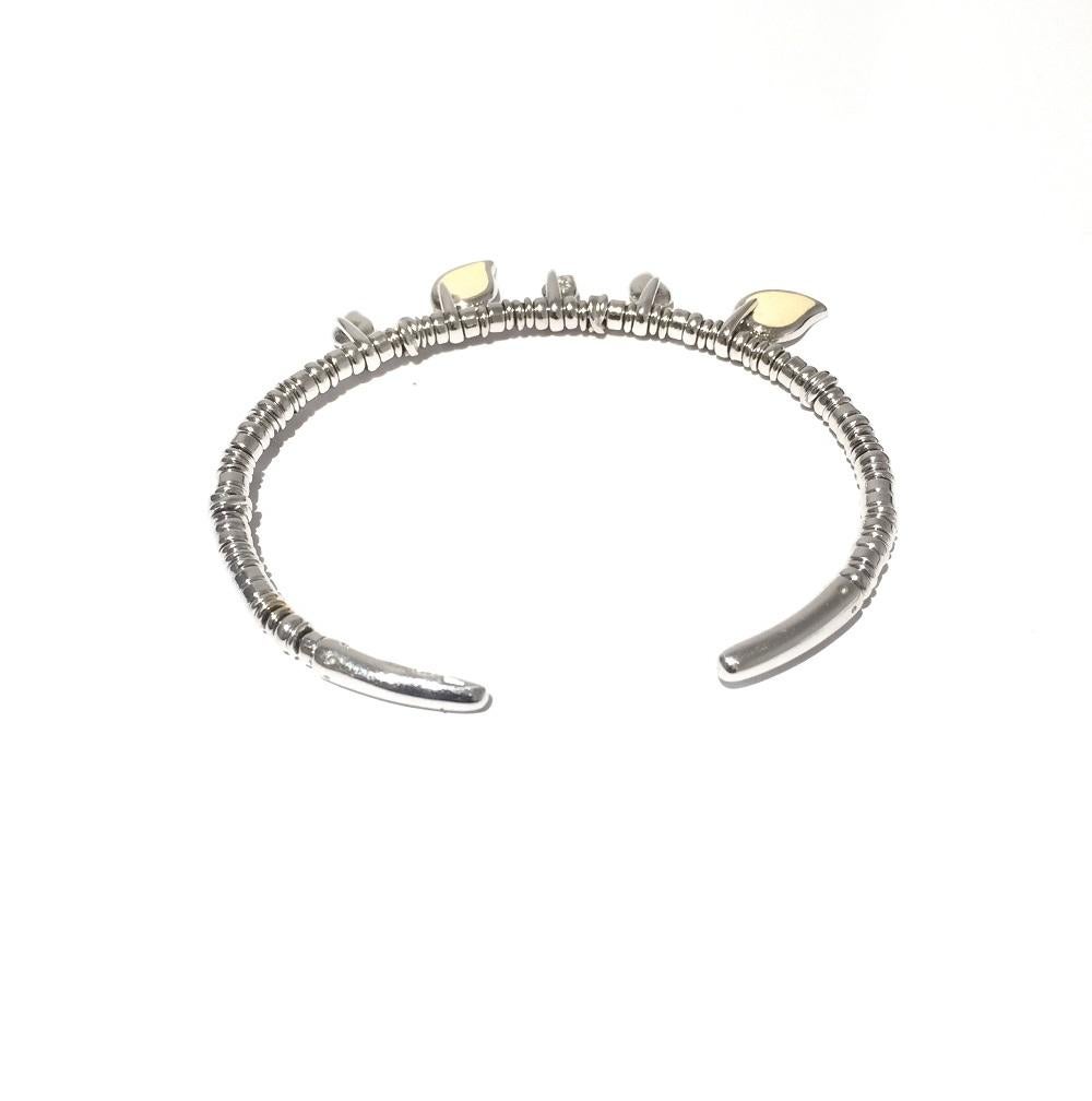 Taille ronde Bracelet manchette Nouvelle Bague pour femme en feuilles d'émail et diamants B1944BIN en vente