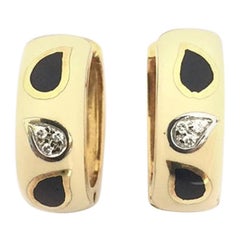 Nouvelle Bague Enamel with Onyx and Diamond Earring O1402BN2