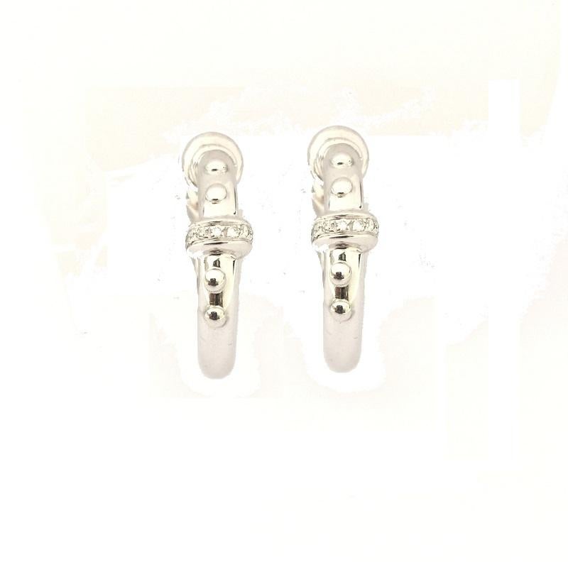 Round Cut Nouvelle Bague Ladies Diamond Hoop Earring O1231 For Sale