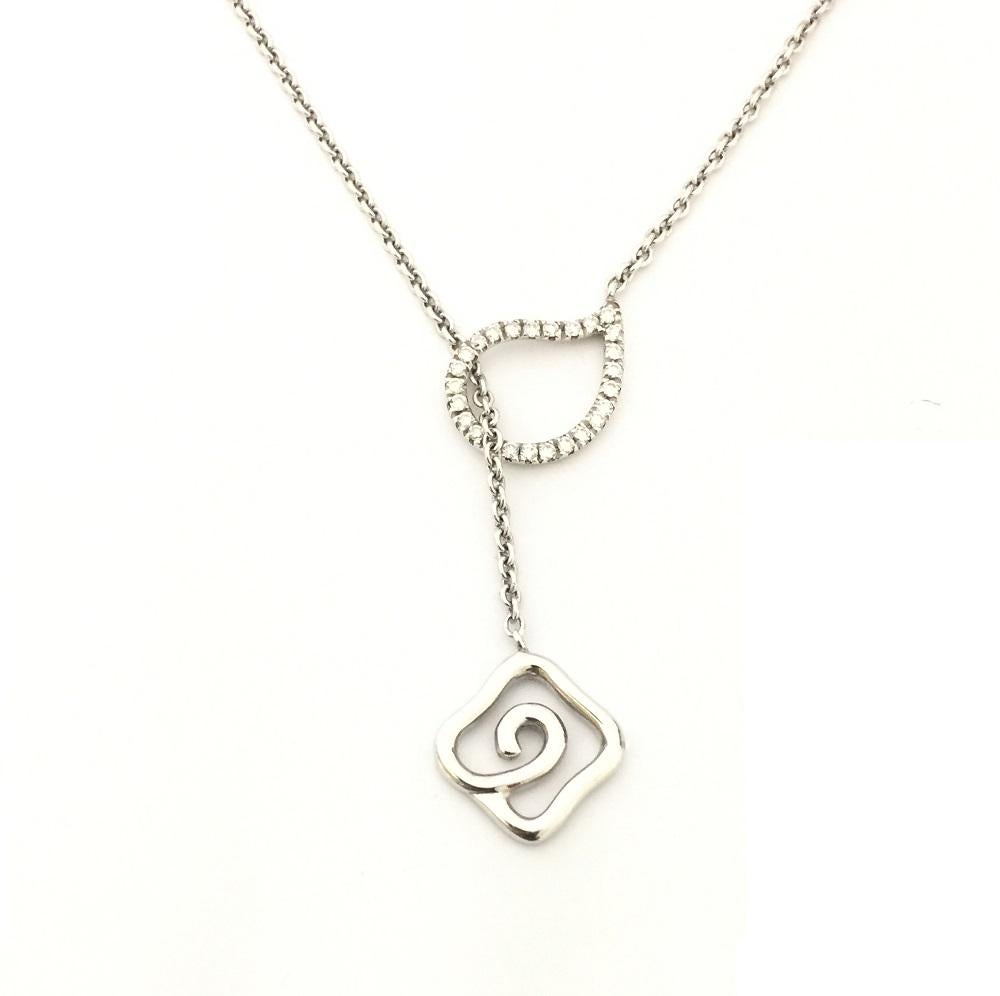 Collana Nouvelle Bague con diamanti in oro bianco 18 carati 
Diamanti con peso totale di 0,31 carati 
Lunghezza della catena 24
