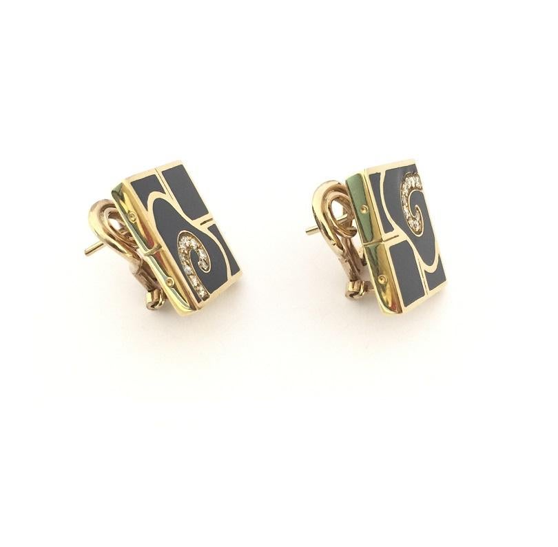 Nouvelle Bague con onice nera e diamanti in oro giallo 18 carati.
O1071N
