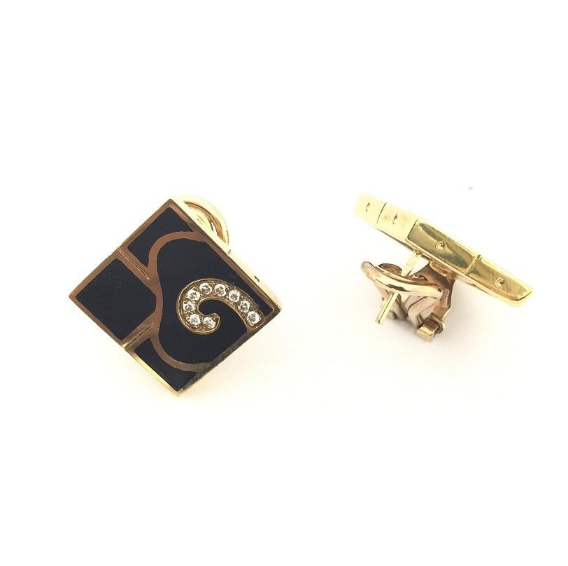 Women's or Men's Nouvelle Bague Onyx and Diamond Ladies Earring O1071N For Sale