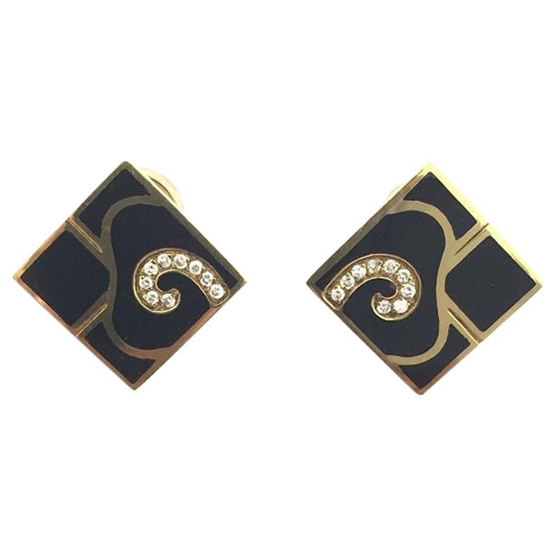 Nouvelle Bague Onyx and Diamond Ladies Earring O1071N For Sale