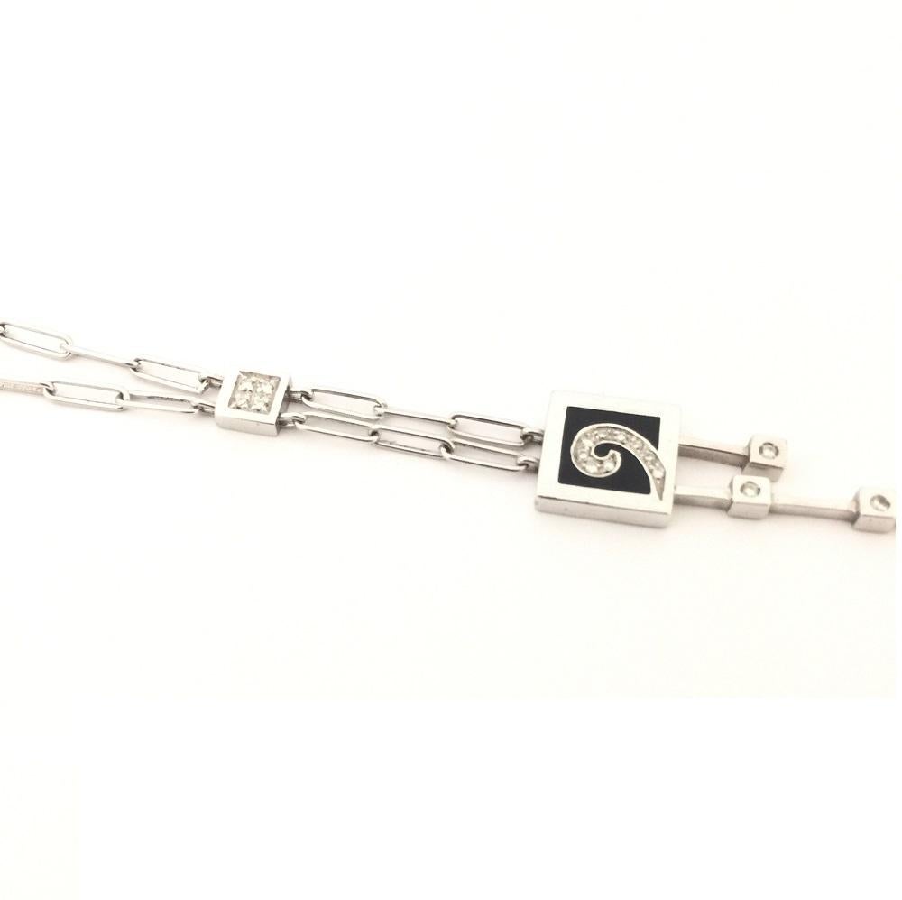 Neu Nouvelle Bague Onyx und Diamant Damen Halskette C2395N im Zustand „Neu“ im Angebot in Wilmington, DE