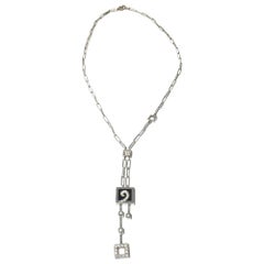 Nouvelle Bague Onyx and Diamond Ladies Necklace C2395N