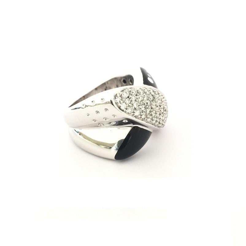 Nouvelle Bague Schwarzer Onyx und Diamanten in 18k Weißgold
Ring Größe 5.5
A459VX