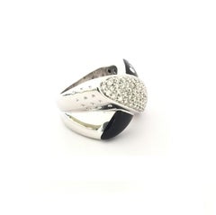 Bague Nouvelle Bague pour femme en onyx et diamants A459VX