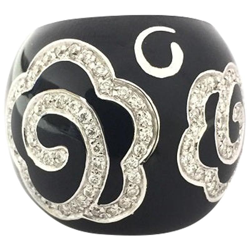 Nouvelle Bague Onyx and Diamond Ladies Ring NB2287AN