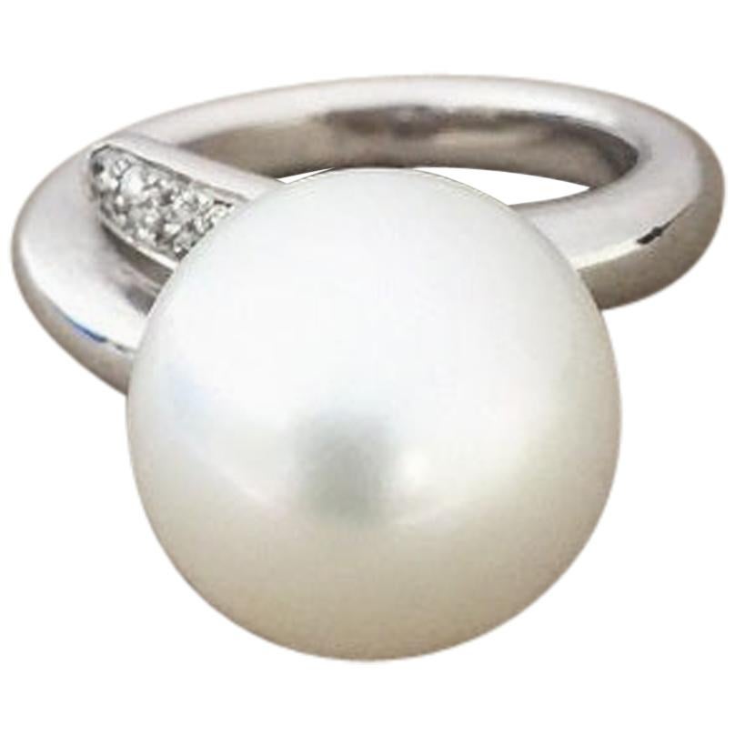 Nouvelle Bague Pearl and Diamond Ladies Ring A1821 For Sale