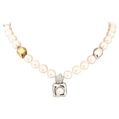 Nouvelle Bague Perlen- und Diamant-Halskette C903