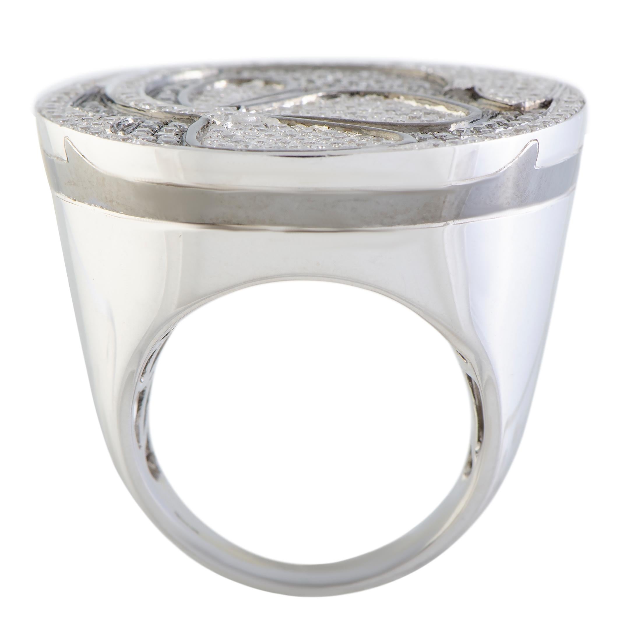Women's Nouvelle Bague Petali 18 Karat White Gold Diamond Ring