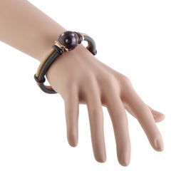 Nouvelle Bague Sterling Silver & 18K Rose Gold Diamond & Aubergine Enamel Bangle
