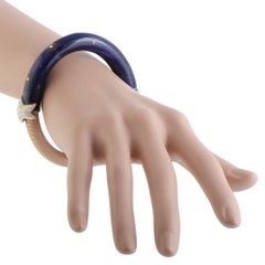 Nouvelle Bague Sterling Silver and 18 Karat Gold Diamonds, Ivory and Blue Enamel