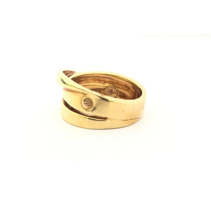 Women's or Men's Nouvelle Bague Yellow Gold Ladies Ring A1580 For Sale