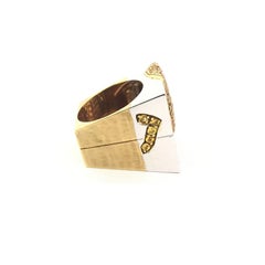 Bague Nouvelle Bague pour femme en saphir jaune et diamants A1790
