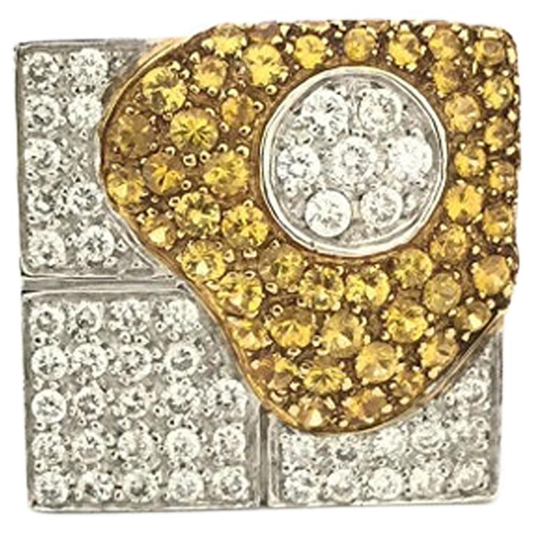 Bague Nouvelle Bague pour femme en saphir jaune et diamants A1790 en vente