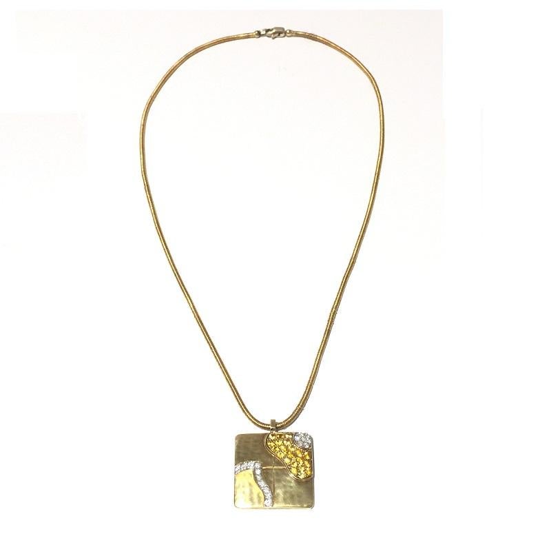 Neu Nouvelle Bague Halskette mit gelbem Saphir und Diamant C2070 im Zustand „Neu“ im Angebot in Wilmington, DE