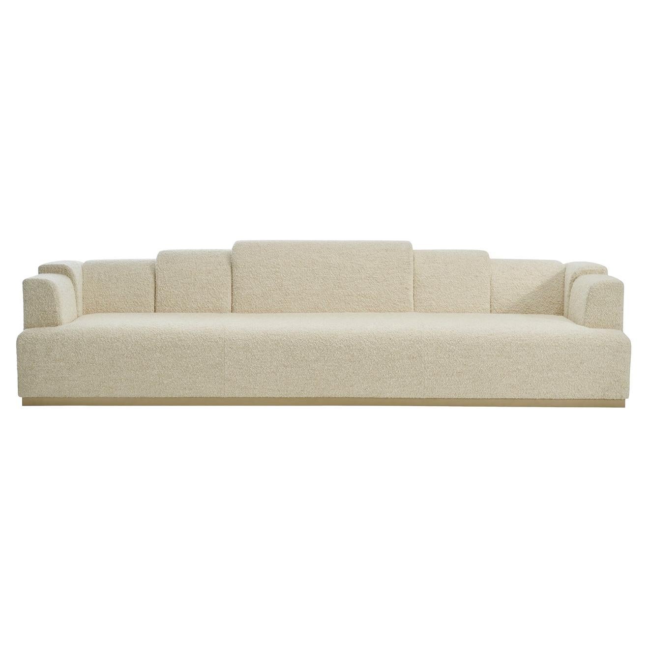 Nouvelle Vague Champagnerfarbenes 4-Sitzer Sofa im Angebot