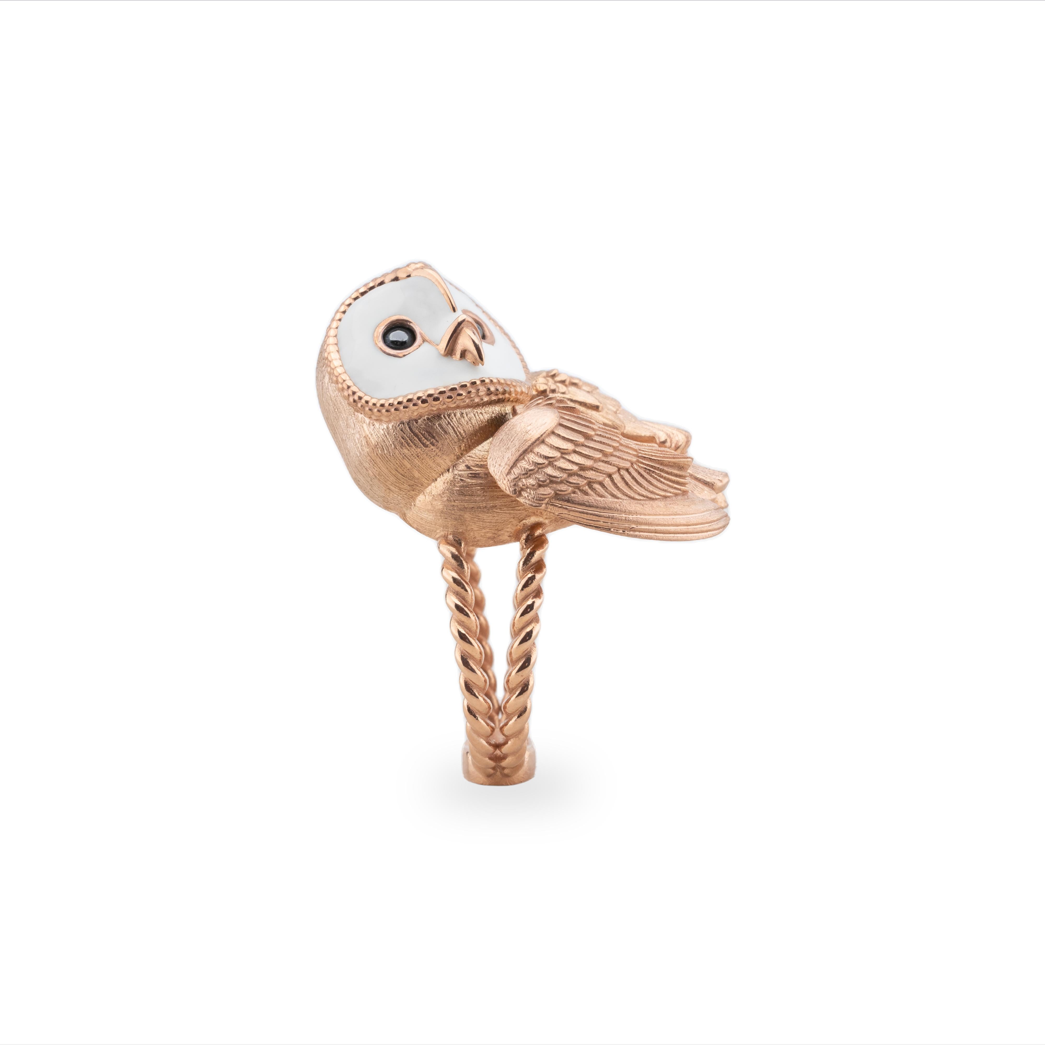 For Sale:  Nova 14k Rose Gold Owl Ring 3