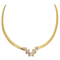 Nova 18kt Yellow Gold, 1.73ct. Oval & Round Diamond Collar Necklace