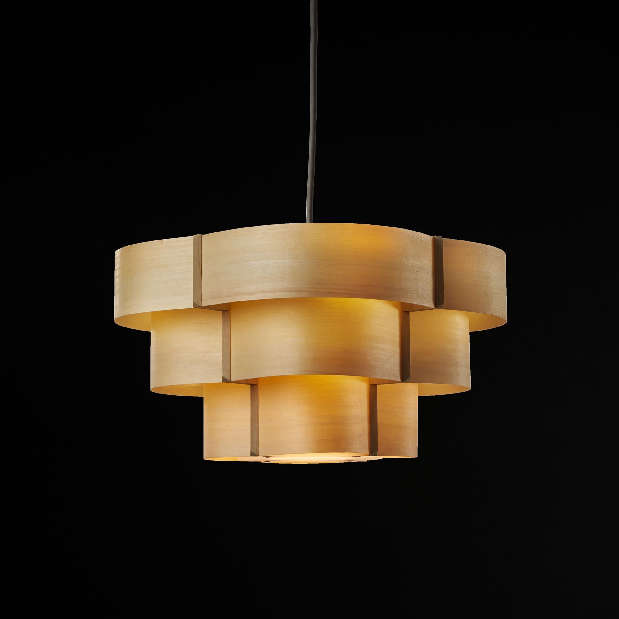 This Scandinavian design is a contemporary pendant in wood veneer with a Danish design style and an organic modern feel. There are many luxury design applications for this pendant, in dining rooms, entryways or conference rooms. 

• Supplied with