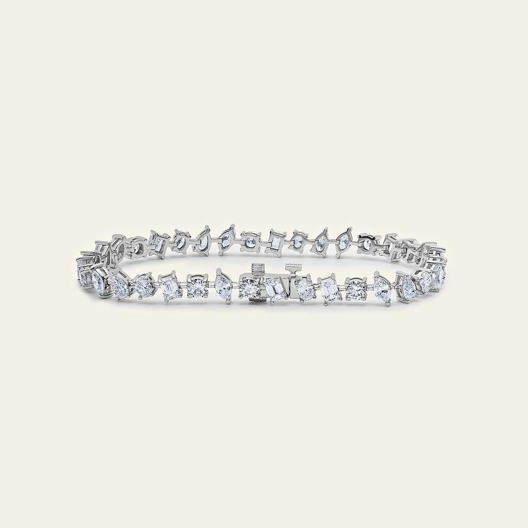 Contemporaneo Bracciale tennis con coriandoli di diamanti Nova 7 Carati in vendita