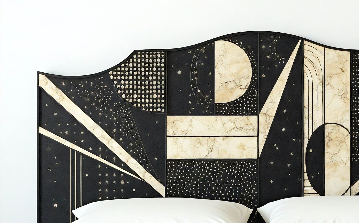 Art Deco Nova Arc Headboard by Artisanal For Sale
