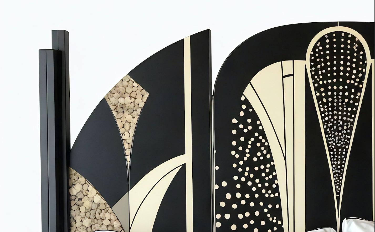 Art Deco Nova Arc Headboard by Artisanal For Sale