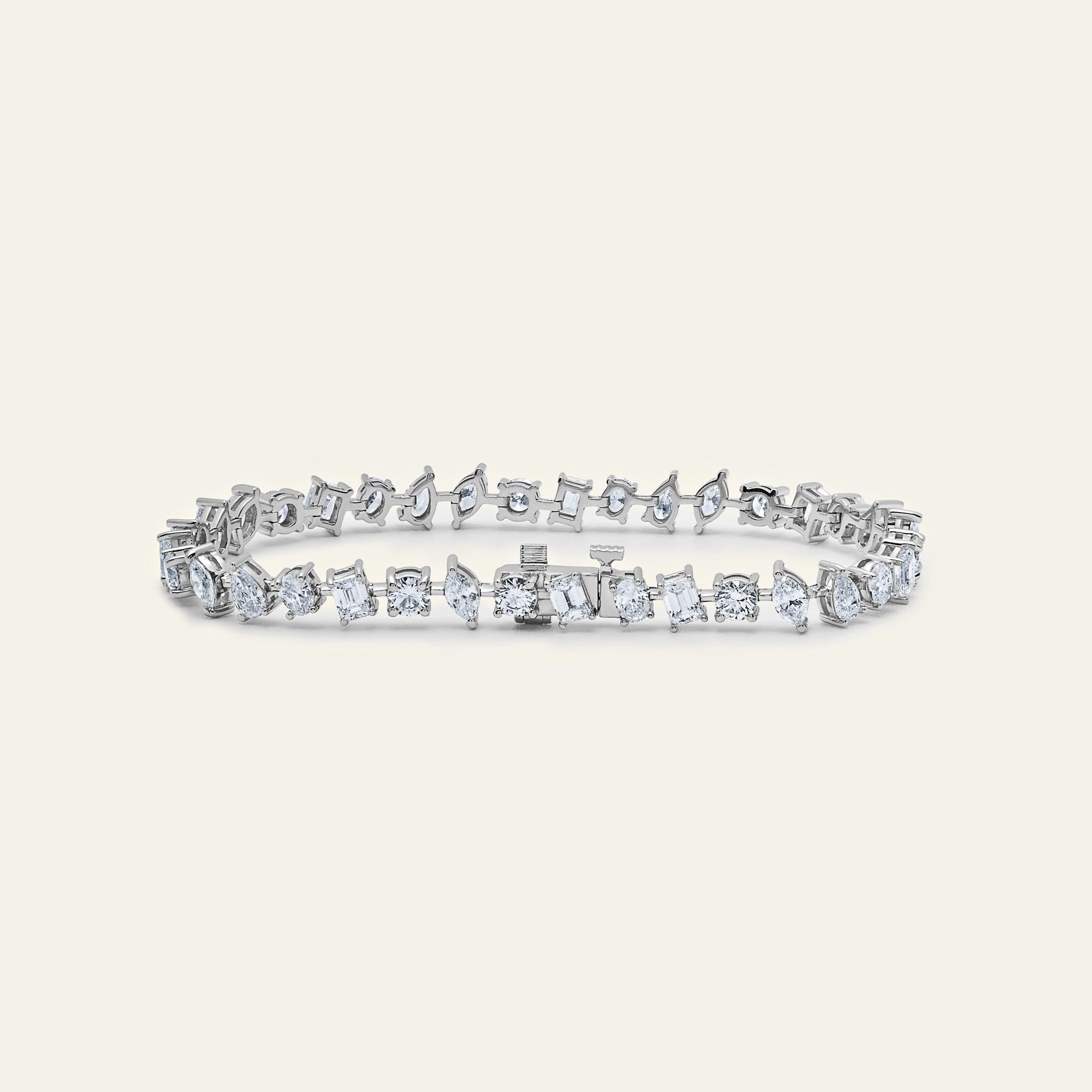 Contemporary Nova 7 Carat Diamond Confetti Tennis Bracelet For Sale