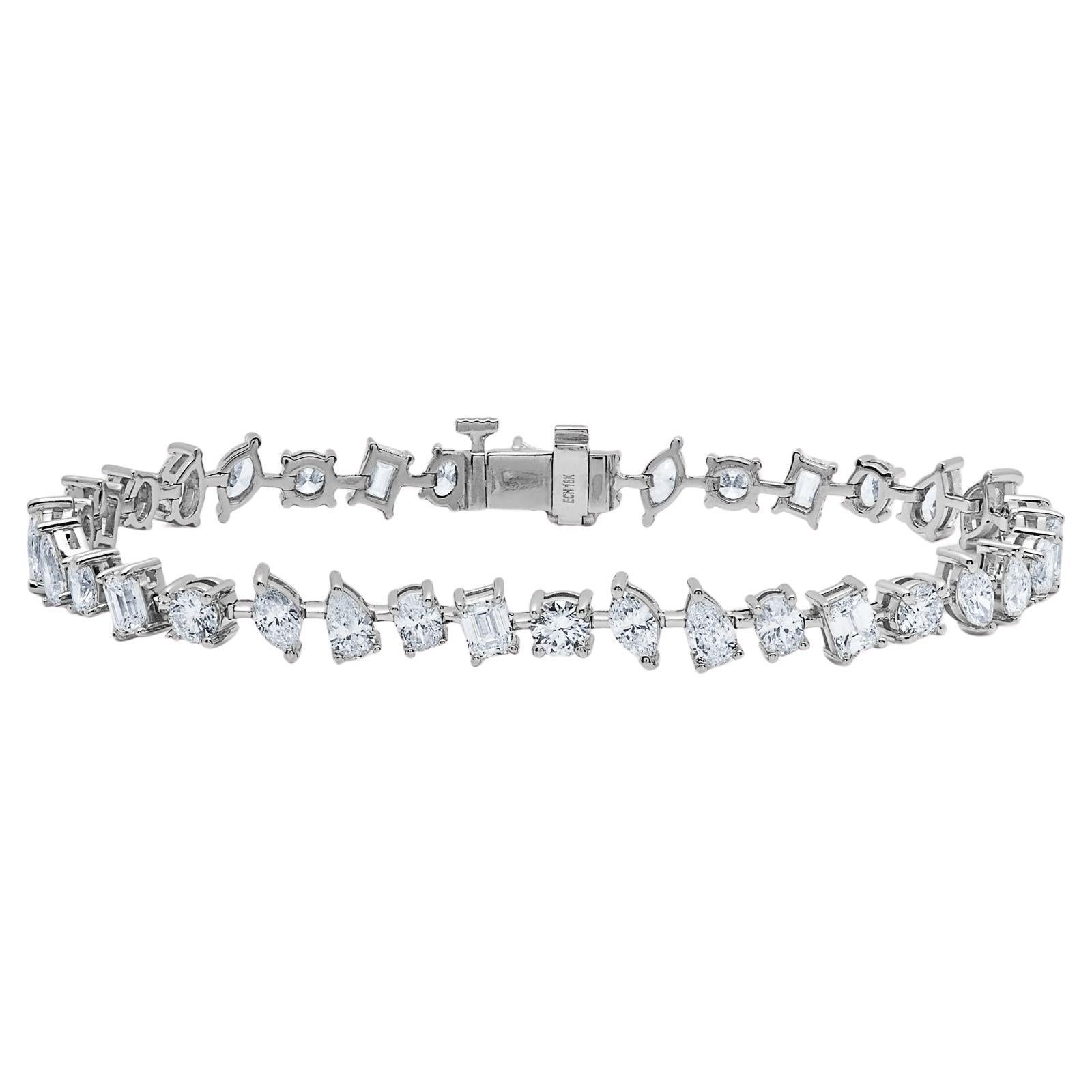 Nova 7 Carat Diamond Confetti Tennis Bracelet For Sale