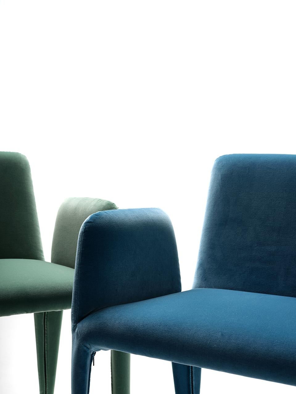 Petit fauteuil en textile moderne du 21e siècle avec revêtement en velours de coton amovible Neuf - En vente à Milan, IT