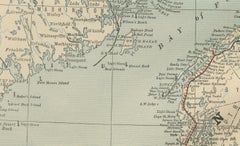 Nova Scotia, New Brunswick & Prince Edward Island Antique Map c.1888