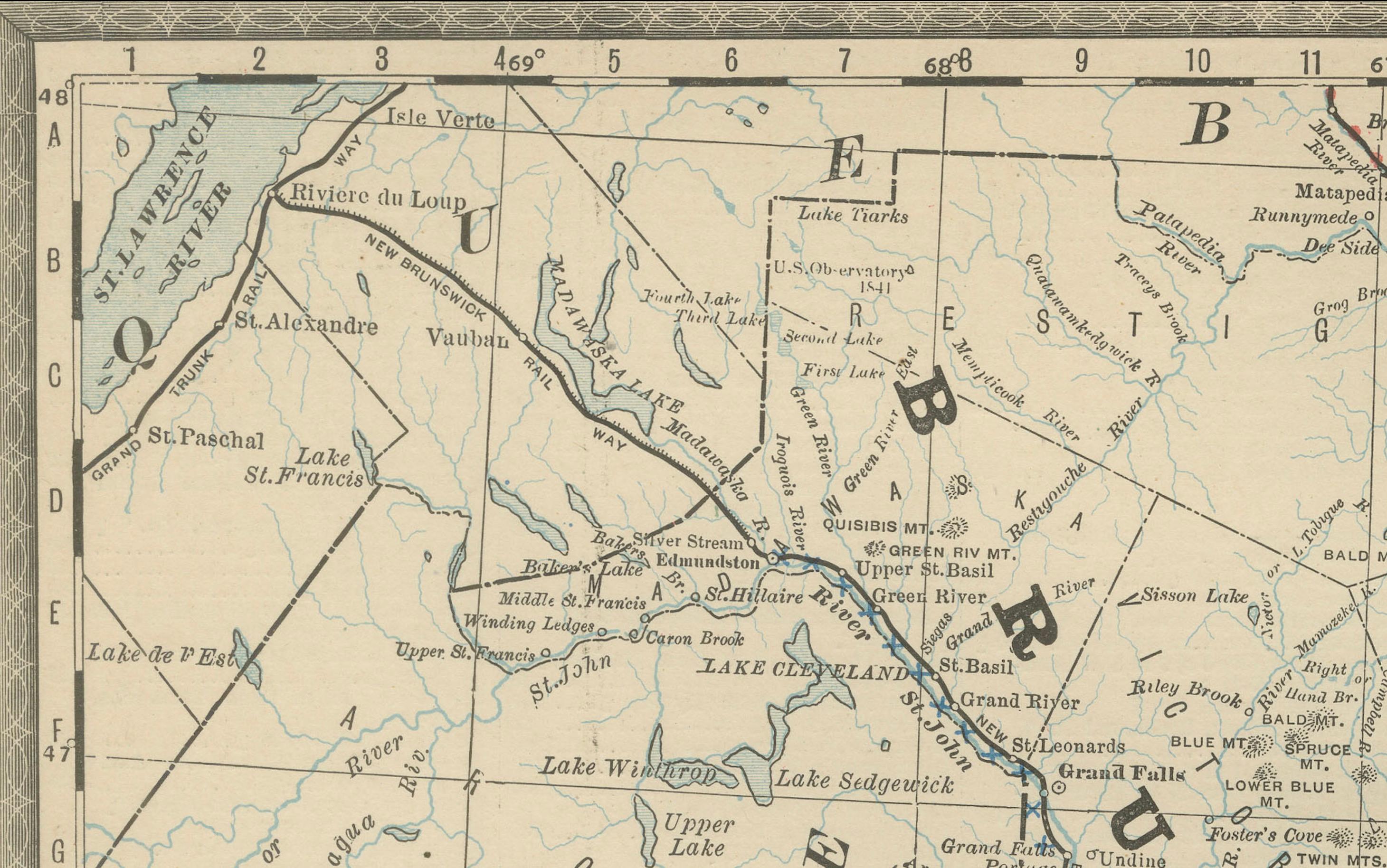 Nova Scotia, New Brunswick & Prince Edward Island Antique Map c.1888 In Good Condition For Sale In Langweer, NL
