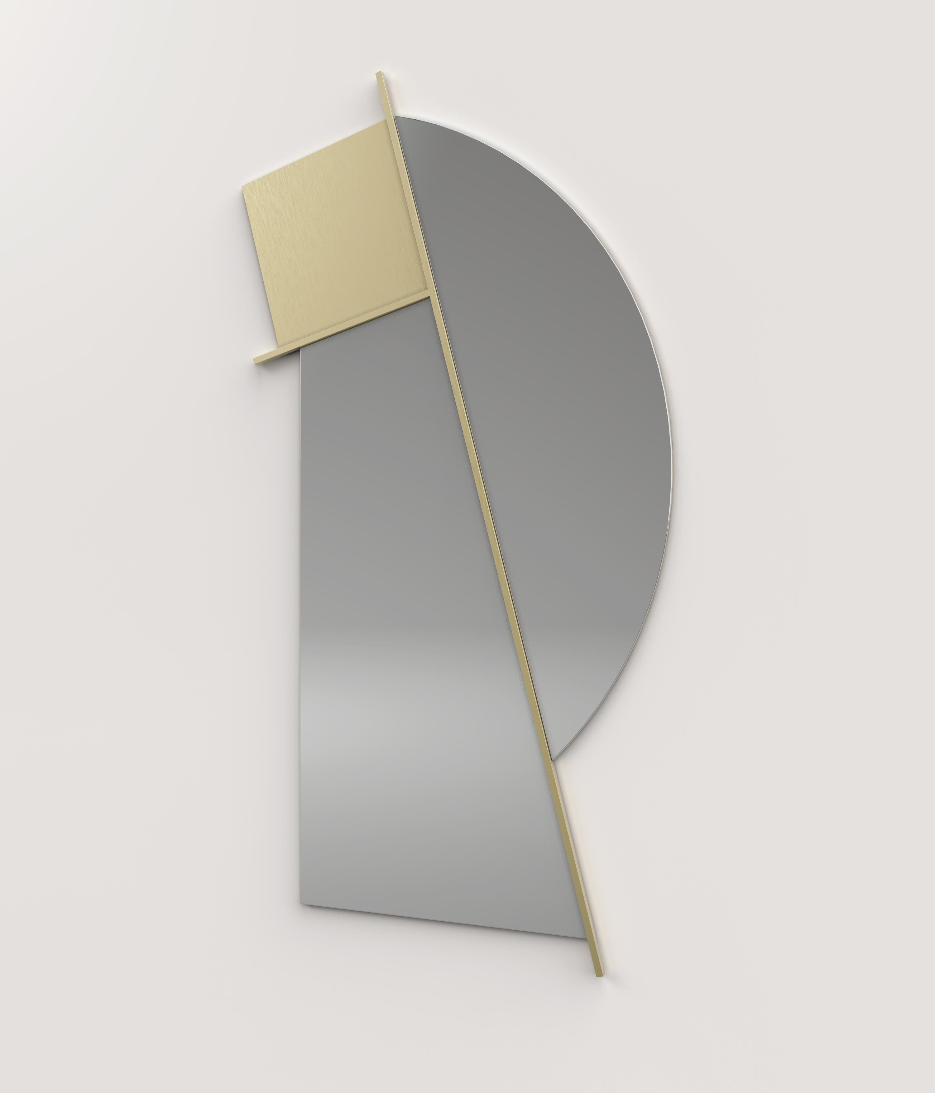 Nova V2 wall mirror by Edizione Limitata
Limited edition of 1000 pieces. Signed and numbered.
Dimensions: D 67 x W 4 x H 128 cm
Materials: brass+ classic finish mirror

Nova is a collection of contemporary mirrors made by Italian artisans in